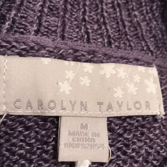 Carolyn Taylor Purple Cable Sweater Size Medium - Picture 8 of 15